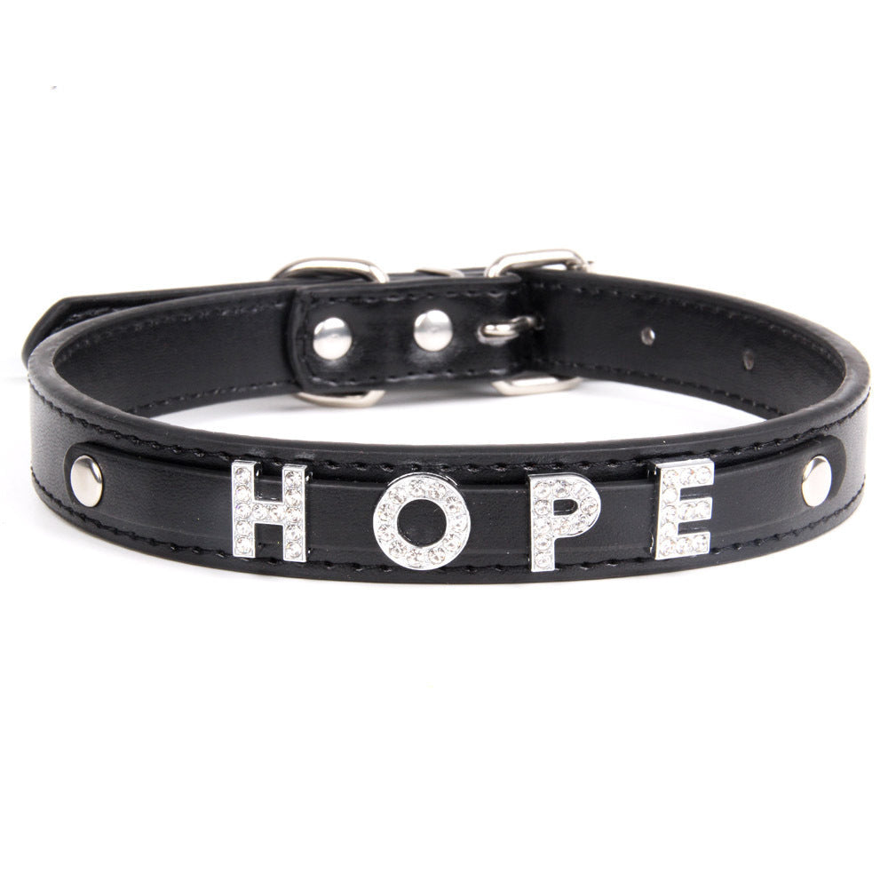 HKM-863827 Personalized PU Leather Pet Collar for Small and Medium Dogs with Convenient Alloy Nail Design