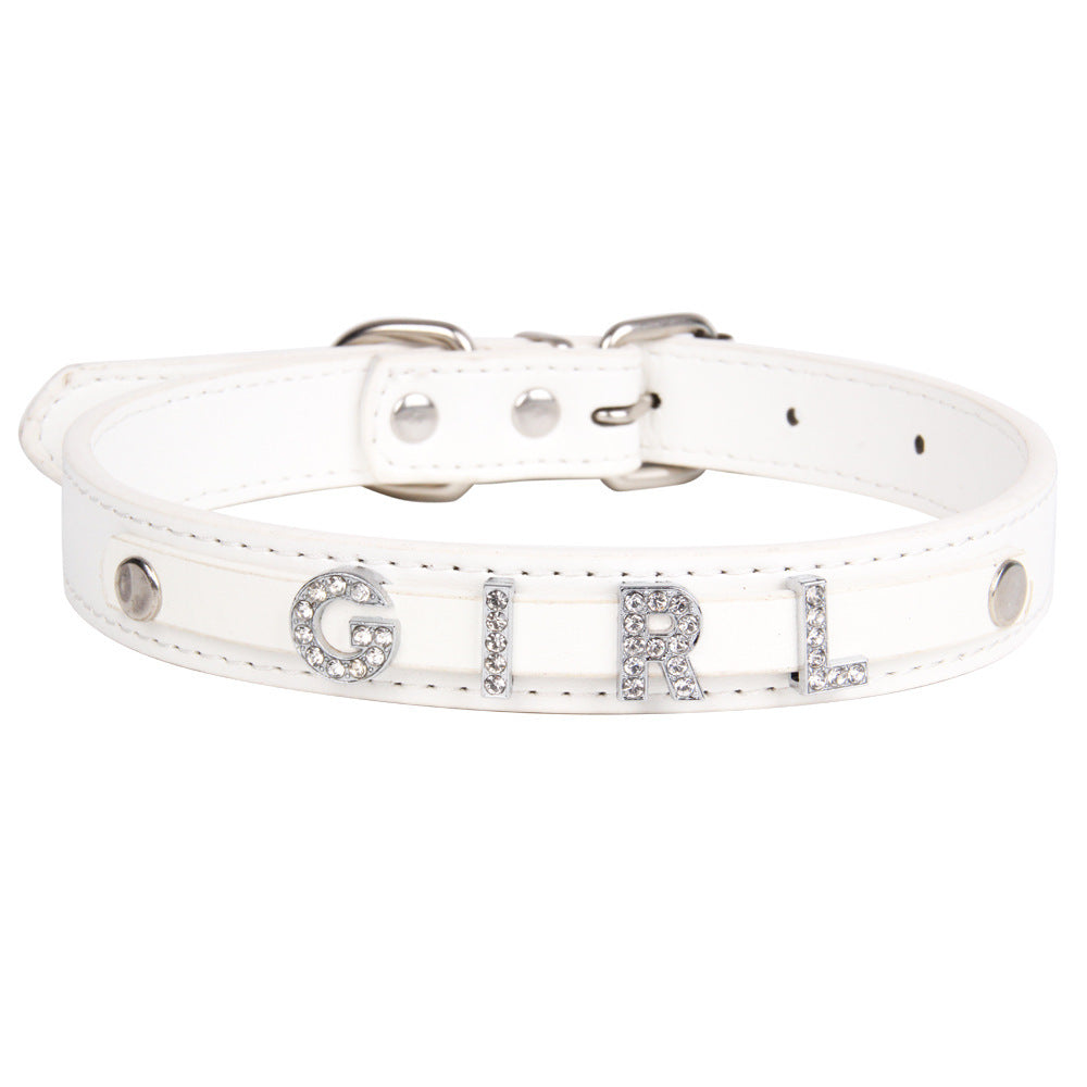 HKM-863827 Personalized PU Leather Pet Collar for Small and Medium Dogs with Convenient Alloy Nail Design