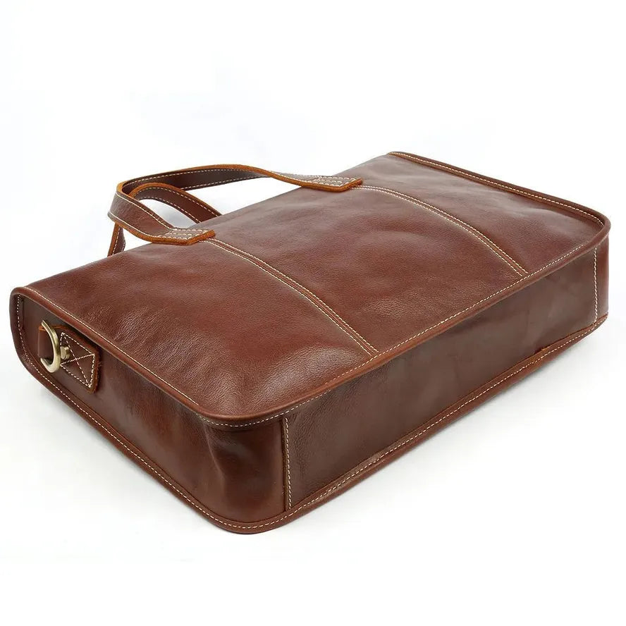 HKM-480531 Men's Leather Messenger Bag - Casual Retro Sling Bag for Business Use