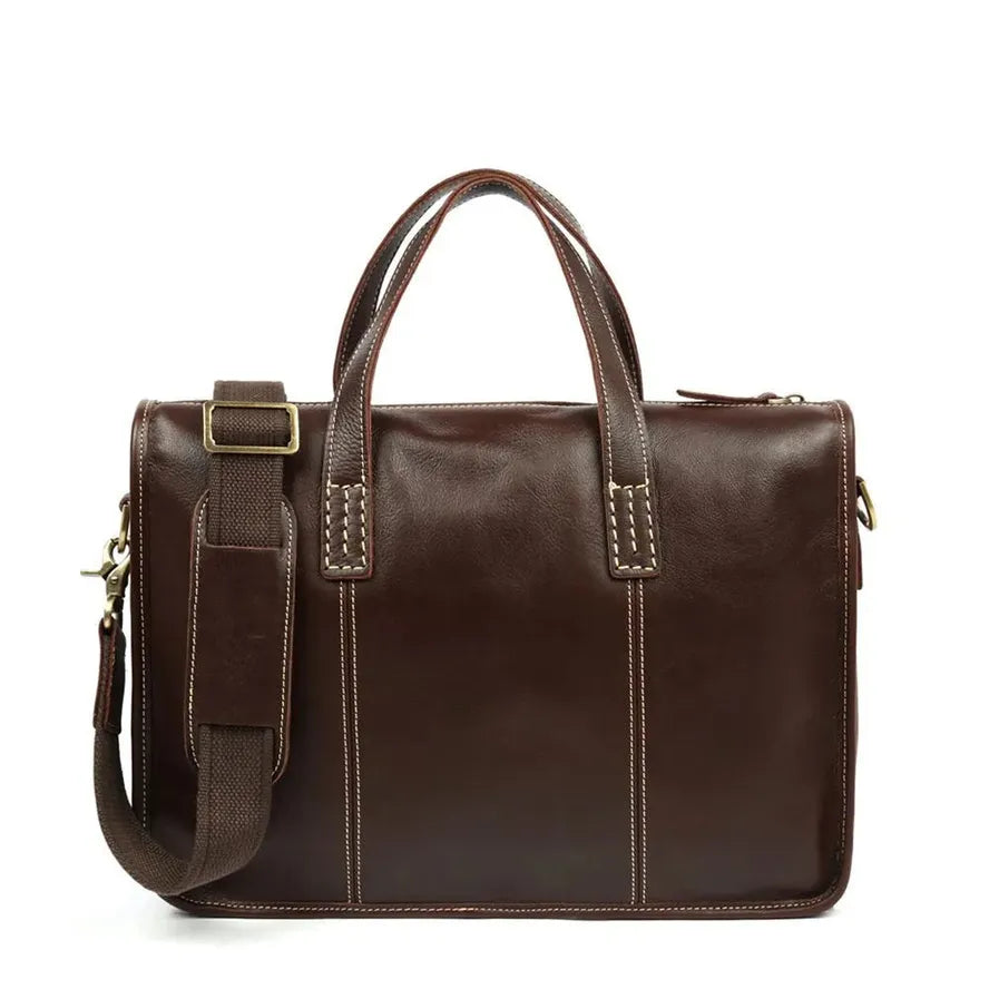 HKM-480531 Men's Leather Messenger Bag - Casual Retro Sling Bag for Business Use