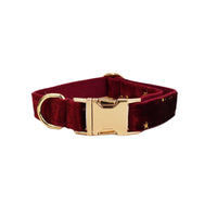 HKM-107027 Velvet Fabric Dog Collar Set with Leash, Bow, Flower, Vest, and Poop Bag