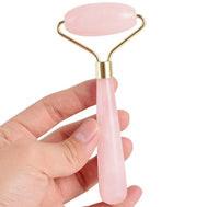 HKM-930707 Rose Quartz Roller Massage Tool for Neck, Face, Back, and Foot Care - 120mm Size