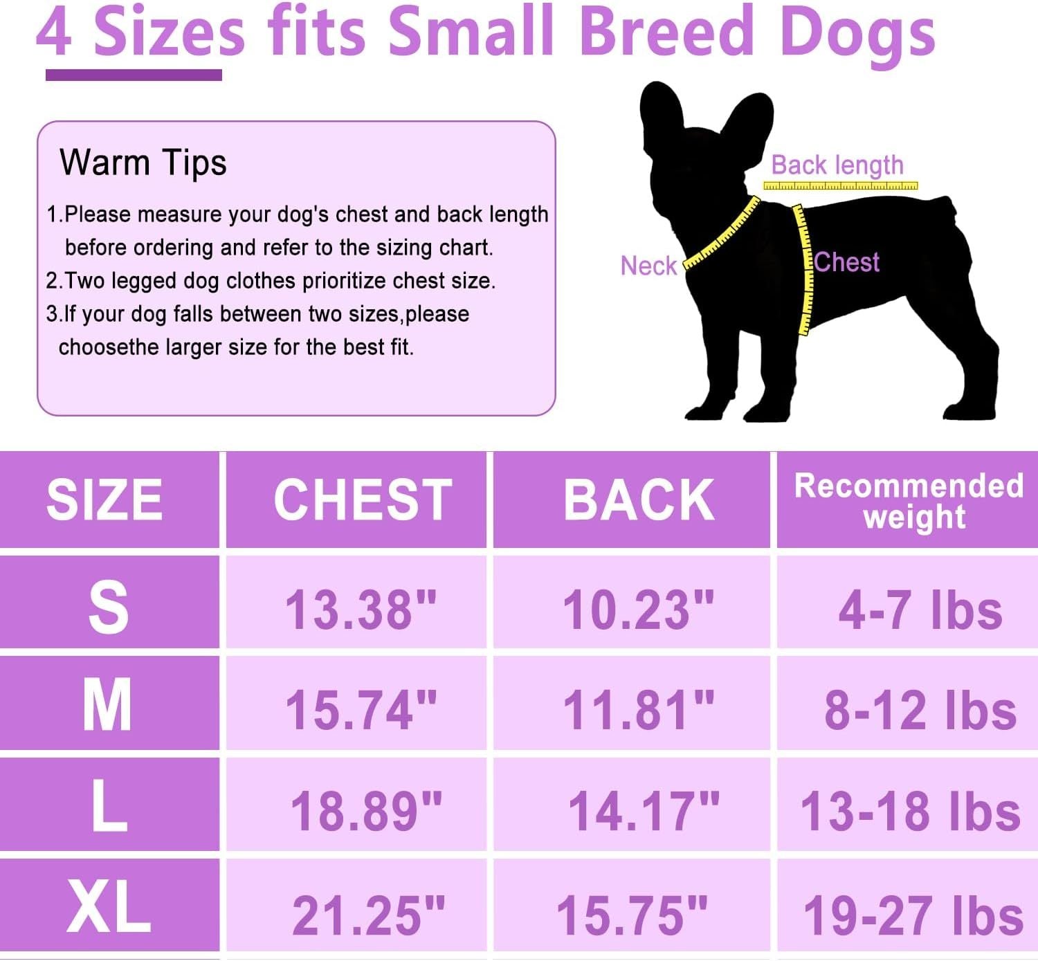 HKM-737235 Warm Fleece Dog Sweater with D-Ring Leash Attachment - 2-Pack Pullover for Small Dogs in Pink & Purple or Blue & Green