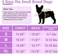 HKM-737235 Warm Fleece Dog Sweater with D-Ring Leash Attachment - 2-Pack Pullover for Small Dogs in Pink & Purple or Blue & Green