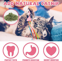 HKM-939219 Interactive Cat Wand with Catnip Fish, Colorful Ribbons, and Bells – Engaging Toy for Indoor Cats and Kittens