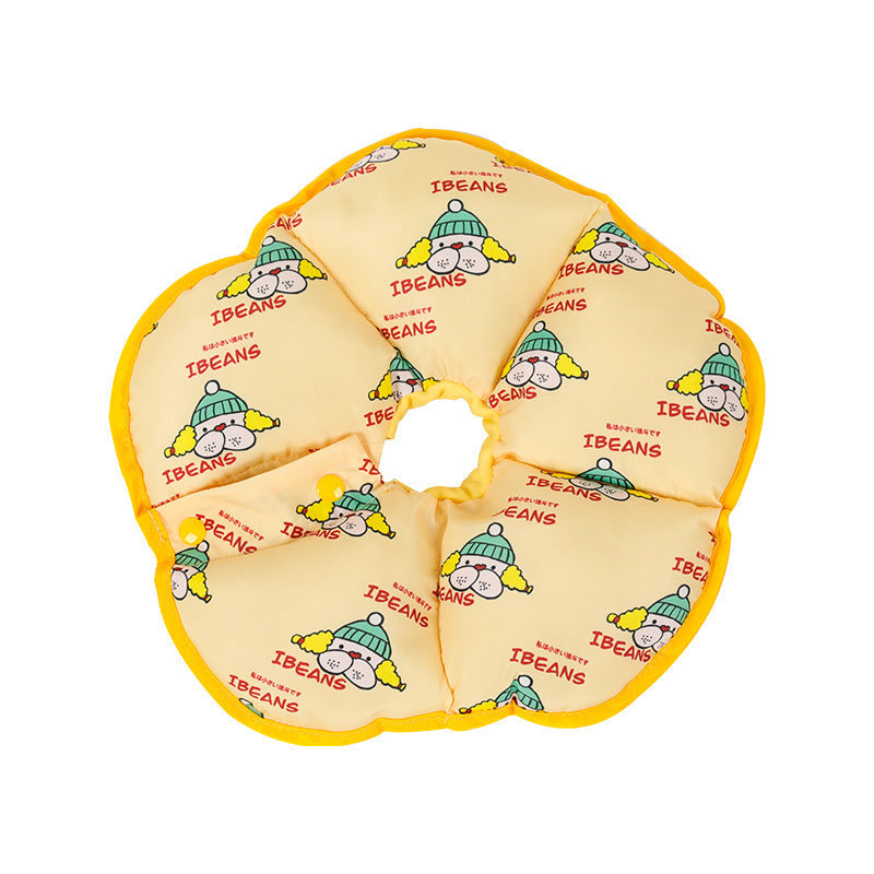 HKM-357843 Cute Sunflower Headgear Collar for Dogs - Anti-Licking and Anti-Scratching, Various Fun Colors and Sizes Available