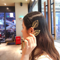 HKM-574547 Vintage Alloy Hollow Leaf Duckbill Clip for Women