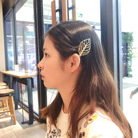 HKM-574547 Vintage Alloy Hollow Leaf Duckbill Clip for Women