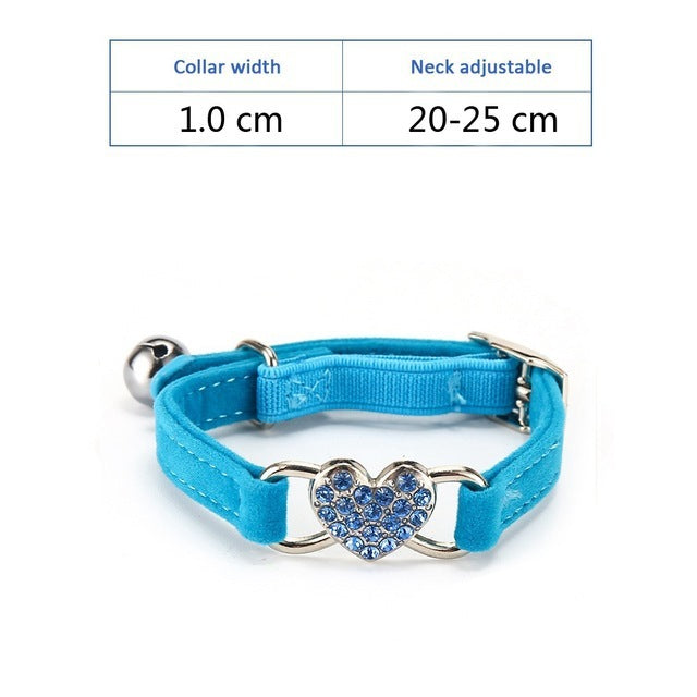 HKM-662611 Plush Fabric Pet Collar with Elastic Design and Bell - Monochrome Color Options
