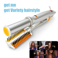 HKM-682963 2-Way Rotating Curling Iron with Adjustable Temperature Control and Safety Auto Shut-off