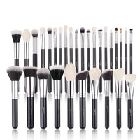 HKM-885907 30-Piece Wooden Handle Animal Hair Makeup Brush Set for Professional Makeup Application