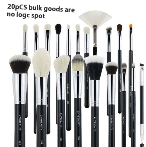 HKM-885907 30-Piece Wooden Handle Animal Hair Makeup Brush Set for Professional Makeup Application