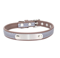 HKM-825299 Stainless Steel Iron Lettering Anti-Lost Dog Collar with Comfortable Microfiber Chain