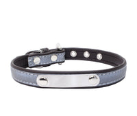 HKM-825299 Stainless Steel Iron Lettering Anti-Lost Dog Collar with Comfortable Microfiber Chain