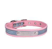 HKM-825299 Stainless Steel Iron Lettering Anti-Lost Dog Collar with Comfortable Microfiber Chain