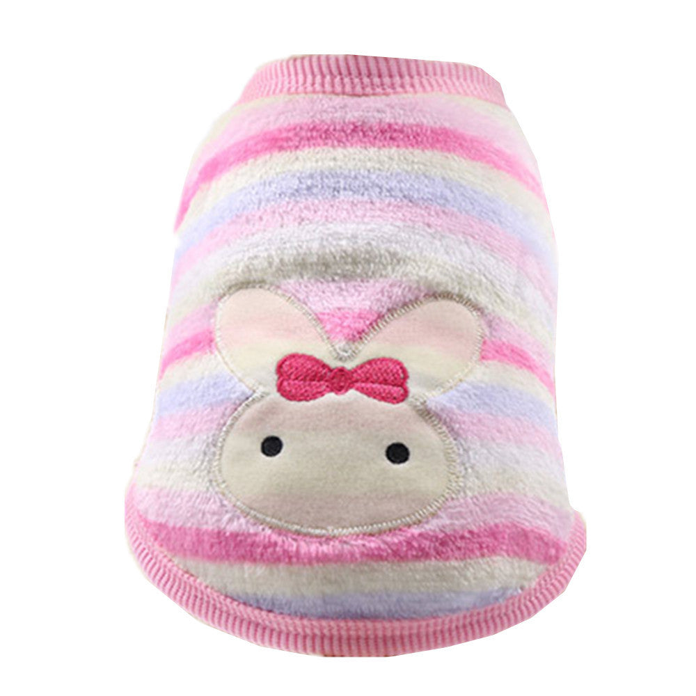 HKM-983059 Cozy Coral Fleece Flannel Vests for Small Dogs and Cats in Various Designs
