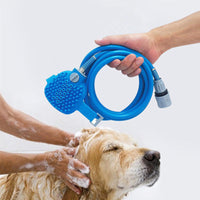 HKM-412627 Comfortable Pet Bathing Tool with Massaging Shower Sprayer and Brush for Dogs and Cats