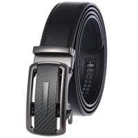 HKM-283219 Stylish Black Leather Automatic Buckle Belt for Men