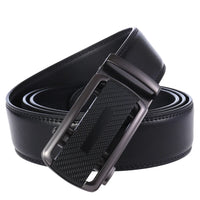 HKM-283219 Stylish Black Leather Automatic Buckle Belt for Men