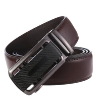 HKM-283219 Stylish Black Leather Automatic Buckle Belt for Men