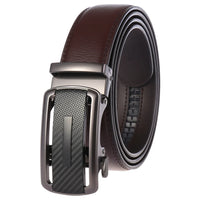 HKM-283219 Stylish Black Leather Automatic Buckle Belt for Men