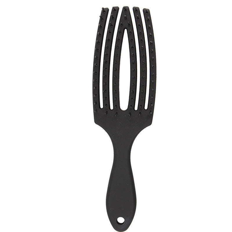 HKM-517907 Curved Black Comb with Eight Claws for Versatile Styling