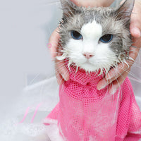 HKM-835859 Mesh Cat Bathing Bag for Grooming and Washing - Multi-Function Small Pet Bathing Solution in Bright Colors