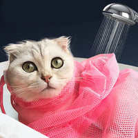 HKM-835859 Mesh Cat Bathing Bag for Grooming and Washing - Multi-Function Small Pet Bathing Solution in Bright Colors