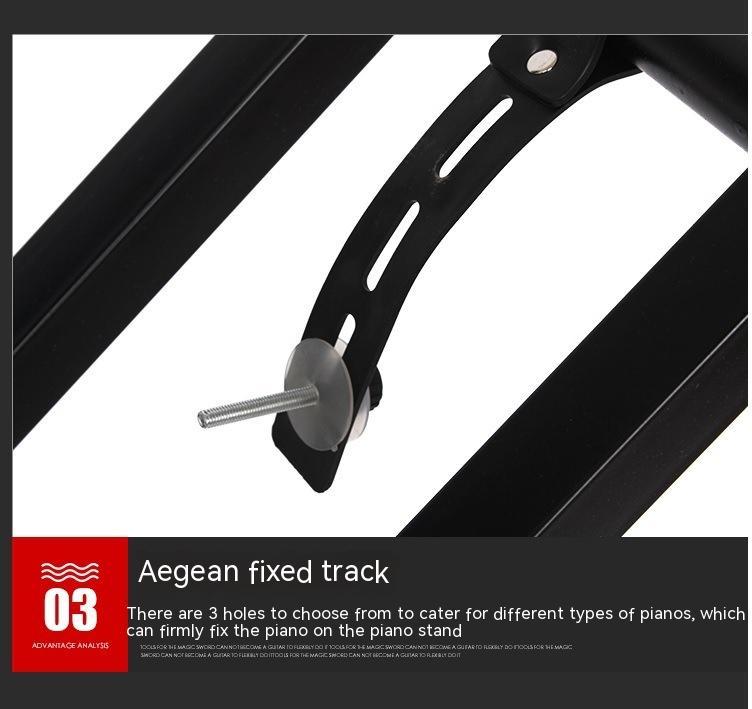 KTX-942995 Adjustable Double-Tube Keyboard Stand for Electronic Organs - Black Iron Construction