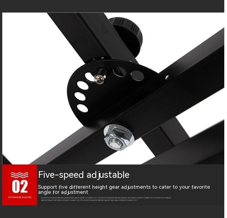 KTX-942995 Adjustable Double-Tube Keyboard Stand for Electronic Organs - Black Iron Construction