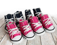 HKM-206355 Denim Canvas Dog Shoes - Waterproof, Non-Slip, Breathable & Comfortable Sports Footwear for Dogs