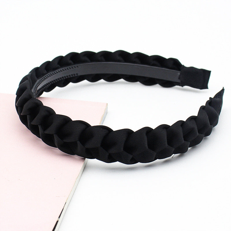HKM-686355 Korean Fabric Headband in Solid Colors with Simple Dough-Twist Design