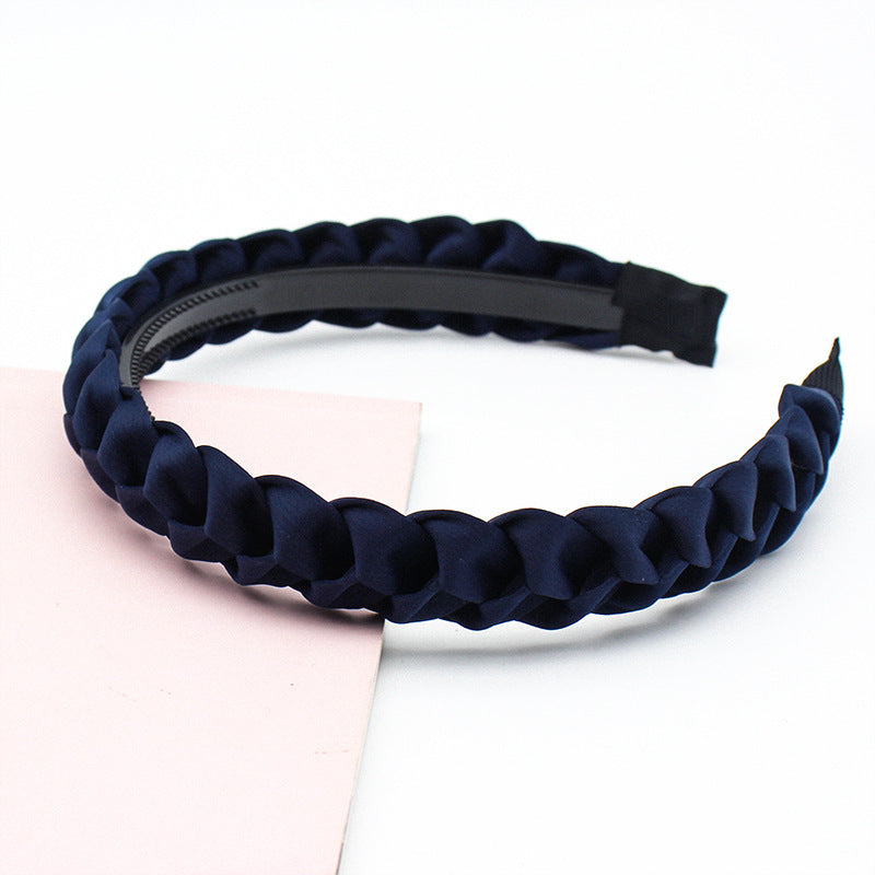 HKM-686355 Korean Fabric Headband in Solid Colors with Simple Dough-Twist Design