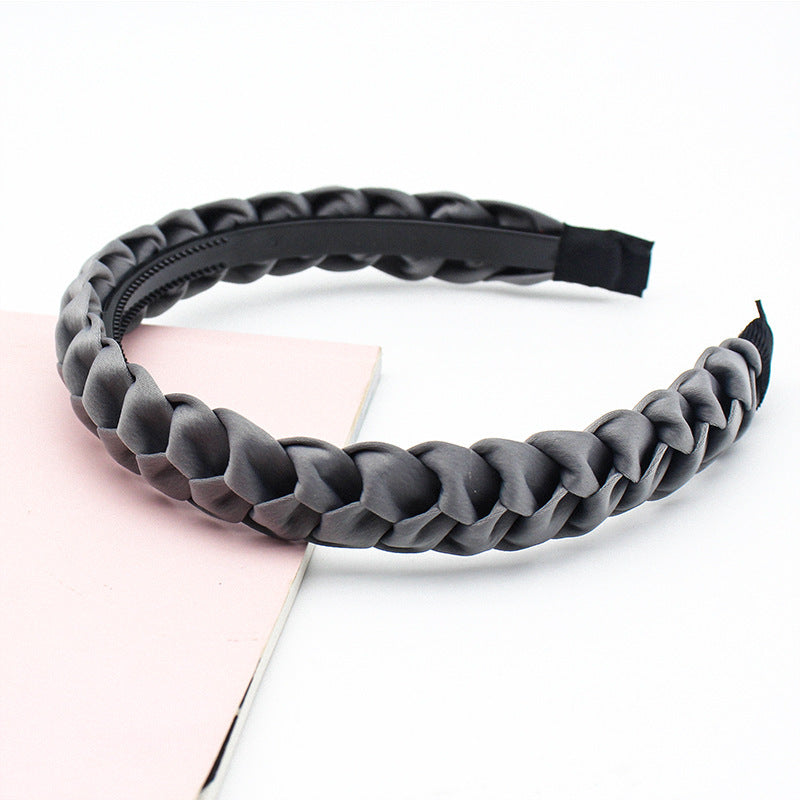 HKM-686355 Korean Fabric Headband in Solid Colors with Simple Dough-Twist Design
