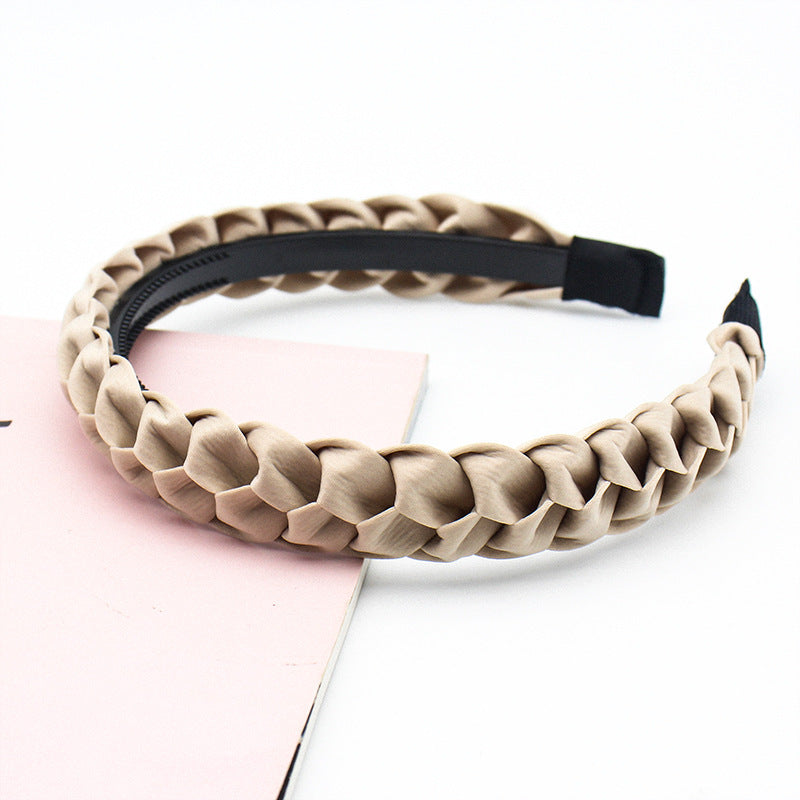 HKM-686355 Korean Fabric Headband in Solid Colors with Simple Dough-Twist Design