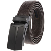 HKM-528403 Men's Automatic Buckle Leather Belt with Simple Alloy Design