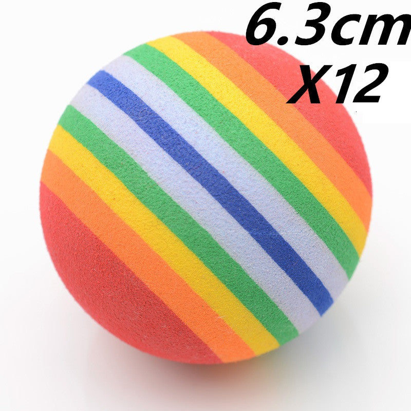 HKM-787411 Pet Toy Ball Set - Non-Toxic EVA Foam for Cats and Dogs - 2 Sizes (4.2 cm & 6.3 cm) - Durable and Vibrant Design