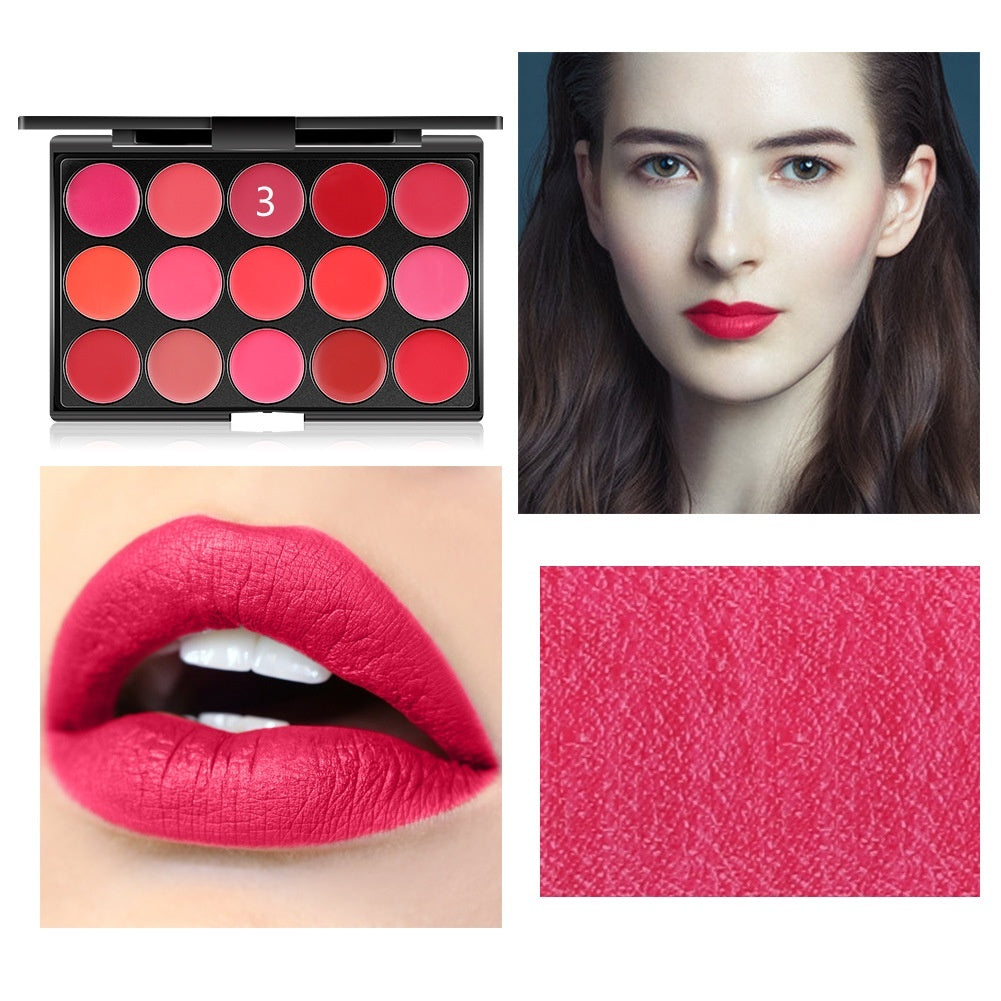 HKM-572883 15-Color Lipstick and Lip Gloss Makeup Palette for Moisturizing Color Variety