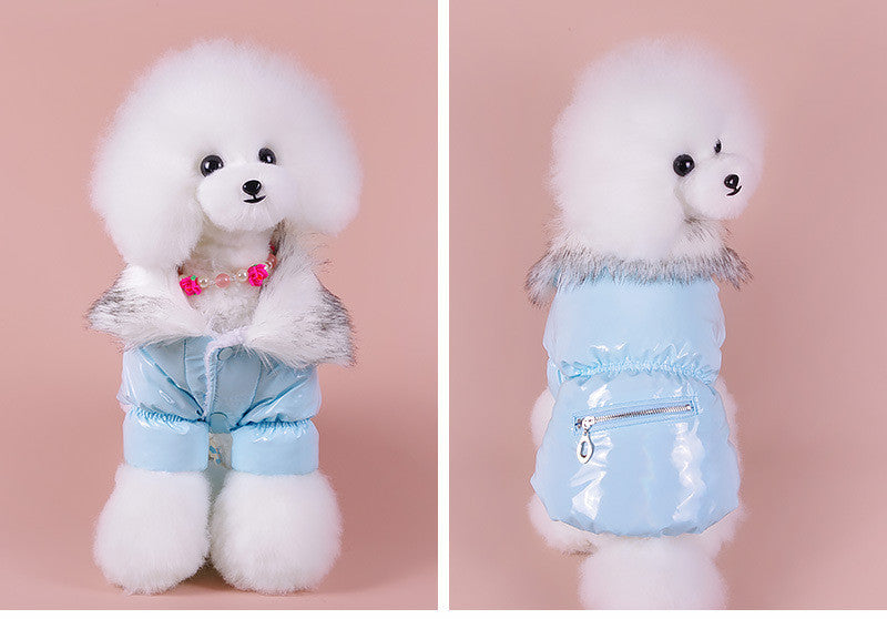 HKM-434579 Puppy Cute Padded Down Jacket for Winter Warmth in Blue, Red, and Pink