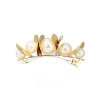 HKM-816275 Elegant Geometric Alloy Hair Clip with Diamond Finish - 6.7 x 2 cm