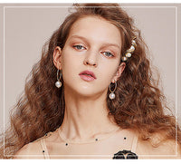 HKM-816275 Elegant Geometric Alloy Hair Clip with Diamond Finish - 6.7 x 2 cm