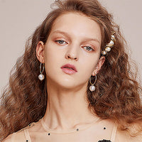 HKM-816275 Elegant Geometric Alloy Hair Clip with Diamond Finish - 6.7 x 2 cm