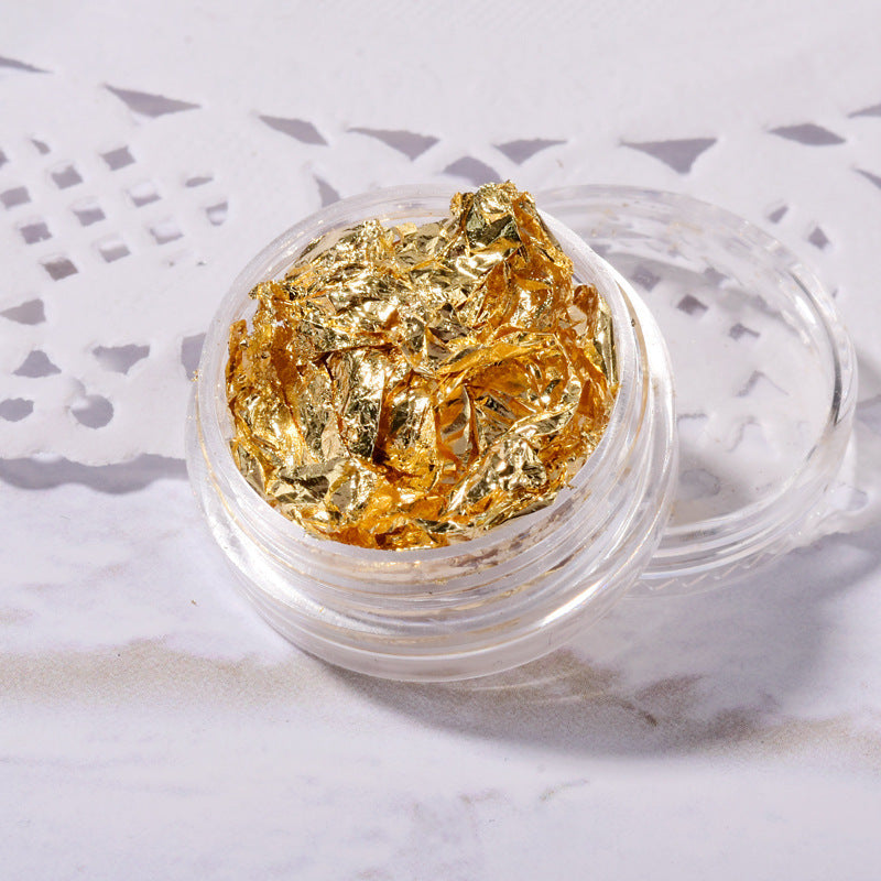 HKM-497555 Ultra-Thin Gold and Silver Nail Art Stickers for Elegant Nail Decorations