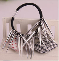 HKM-077267 Alloy Piercing Rivet Hair Ring - Stylish Hair Loop in Gold and Silver