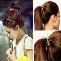 HKM-077267 Alloy Piercing Rivet Hair Ring - Stylish Hair Loop in Gold and Silver