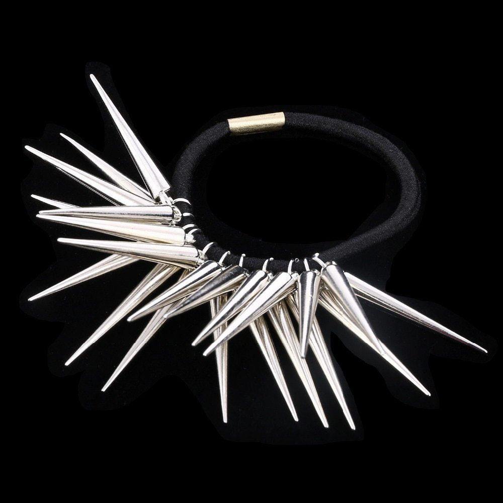 HKM-077267 Alloy Piercing Rivet Hair Ring - Stylish Hair Loop in Gold and Silver