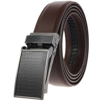 HKM-822163 Men's Automatic Leather Belt with Custom Logo Printing Capability