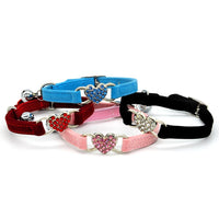 HKM-328019 Love Collar for Cats - Sky Blue, Pink, Red, Black - Adjustable 21-26cm Neck Size