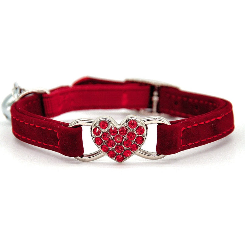 HKM-328019 Love Collar for Cats - Sky Blue, Pink, Red, Black - Adjustable 21-26cm Neck Size