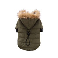 HKM-766035 Cozy Polyester Winter Coat for Pets - Available in Green, Grey, Red; Sizes S, M, L, XL